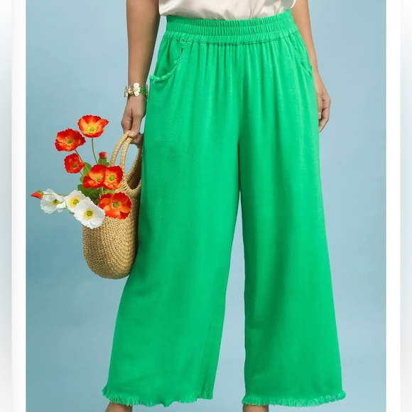 Umgee Pants - 💕 Umgee Green Wide Leg Linen Pants